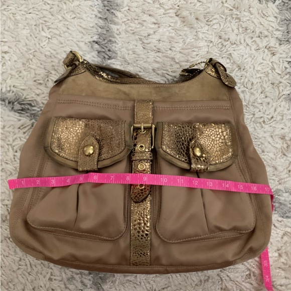 Coach Maggie Madison Gold Bronze Crinkled Leather Hobo Bag 13895 - Picture 16 of 16